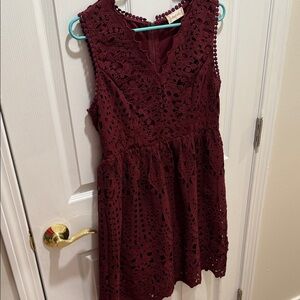 Altar’d State Elegant Burgundy Lace Dress